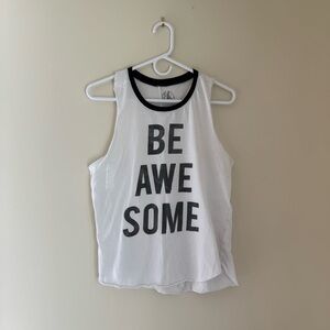 Recycled Karma White and Black Muscle Tee